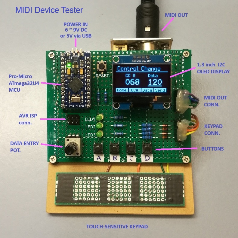 MIDI Tester top view